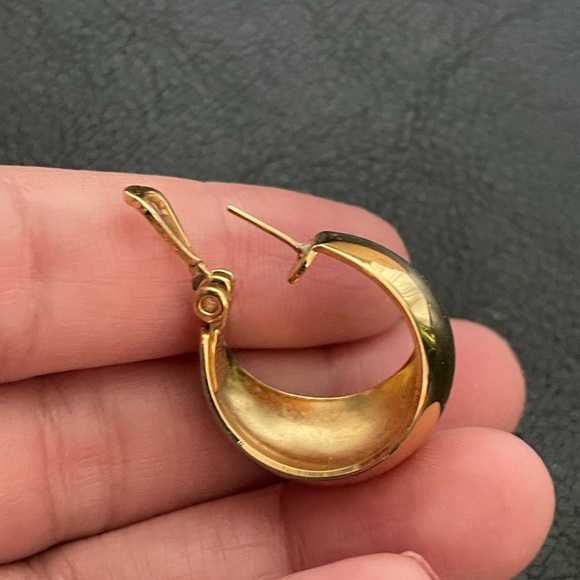 Vintage Monet clips gold plated stamped 50s huge wide tick minimalist - Picture 3 of 6